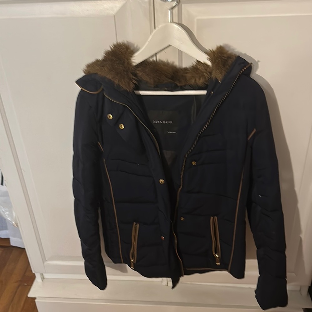 Zara navy blue coat